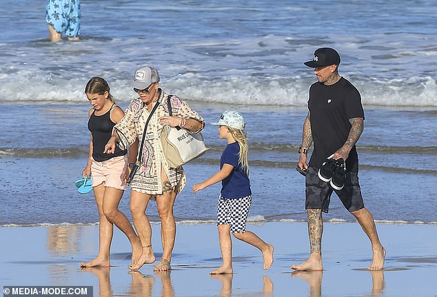 The 44-year-old American superstar landed on the Gold Coast earlier this week with her husband Carey Hart, 48, and their two children Willow, 12, and Jameson, 7.