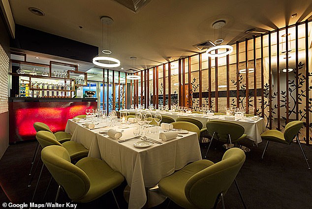 This included a $1,543 dinner at Mezzaluna restaurant in Sydney, a $1,209 bill at Courgette restaurant (pictured) in Canberra and a $3,000 meeting at Mabu Mabu in Melbourne.