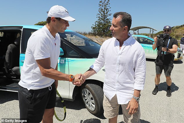 Police and Defense Industry Minister Paul Papalia (pictured with Rafael Nadal, left, in 2020) highlighted the 
