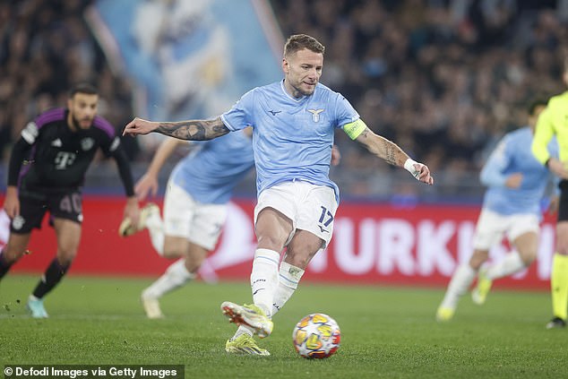 Lazio's Ciro Immobile scored the decisive penalty in Bayern's European victory on Wednesday