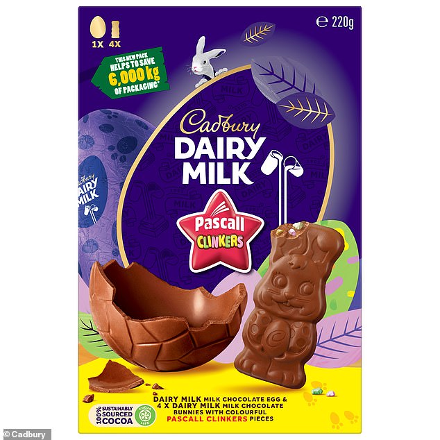 The ¿Clinkers Bunny¿ combines the smoothness of Cadbury Dairy Milk chocolate with the iconic crunch of Pascall Clinkers sweets.
