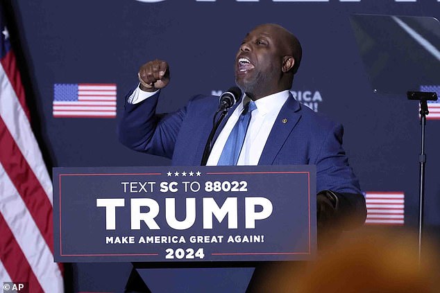 Sen. Tim Scott, whom Haley had appointed to the Senate, referenced their recent engagement when he took the stage Wednesday night, but told the crowd that he explained to his fiancée that this Valentine's Day he needed to introduce to the 