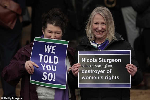 Protest: Women's rights activists demonstrate outside Bute House