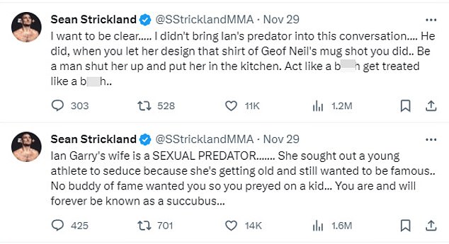 UFC middleweight champion Sean Strickland even went so far as to call Layla a 'sexual predator' in a troll Machado Garry says the American will be punished.