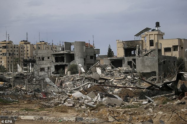 Homes in Gaza lie in ruins amid Israel's ongoing offensive on the coastal strip.
