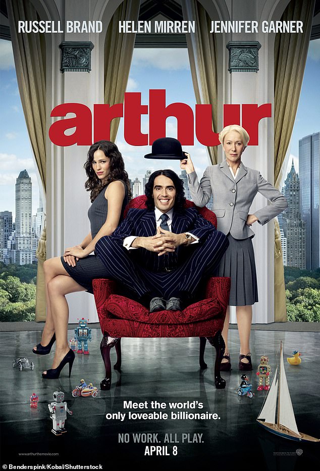 Brand starred in Arthur as a drunken, womanizing heir to a fortune alongside Helen Mirren, Jennifer Garner, Greta Gerwig and Nick Nolte. The film was released in 2011.