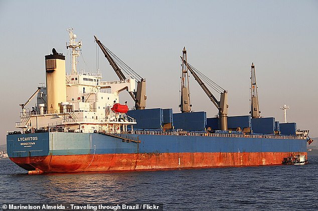 The British ship 'LYCAVITOS'.  The Yemeni group claims that 