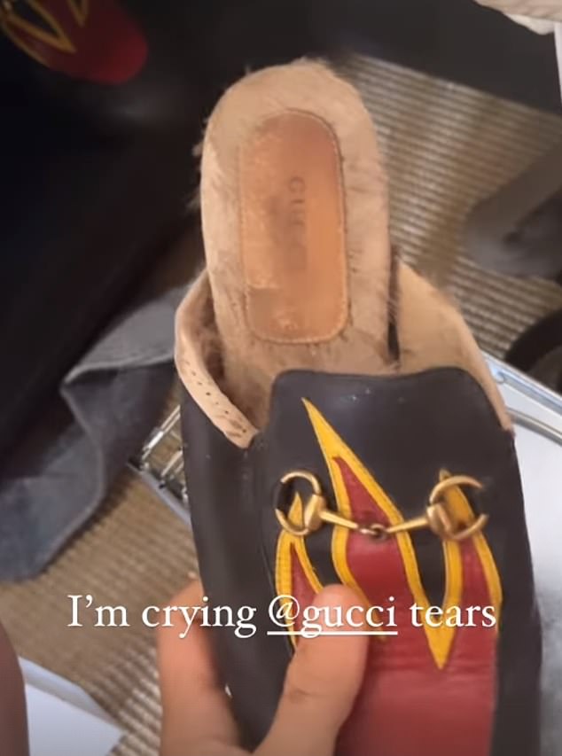 The Byron Bay influencer took to her Instagram Stories on Thursday to show that her $790 Gucci mules had been destroyed by rats in her closet.