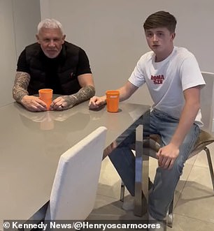 Lineker posted a video of the couple at their London home on Sunday where he pledged his support for 'crazy' Henry and promised to meet him in Ibiza to finish the walk at his club.