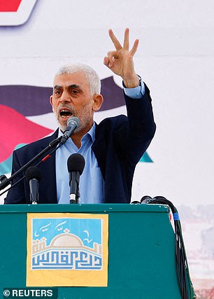 Yehya Al-Sinwar, head of the Palestinian Islamist movement Hamas in the Gaza Strip