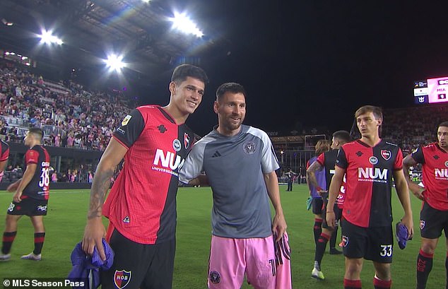 Messi also posed with some of his rivals after the final whistle.
