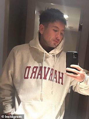 Online sleuths in the comments to the clip made the connection to Barry's gray varsity jersey, which he previously shared on his Instagram in a selfie. Pictured: Barry Keoghan