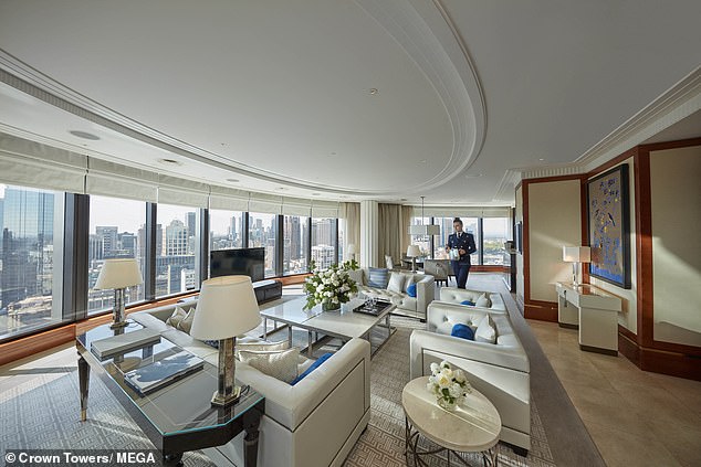 Swift is said to be staying at the celebrity-loved hotel's sprawling Presidential Villa located on the 43rd floor.