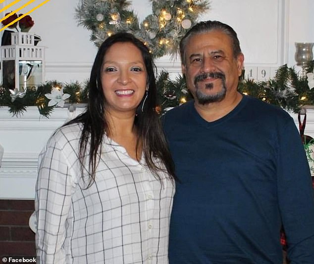 Lisa López-Galván, pictured here with her husband Mike Galván, died during surgery at a hospital from a gunshot wound to the abdomen. It is unclear if her spouse was also there during the attack.