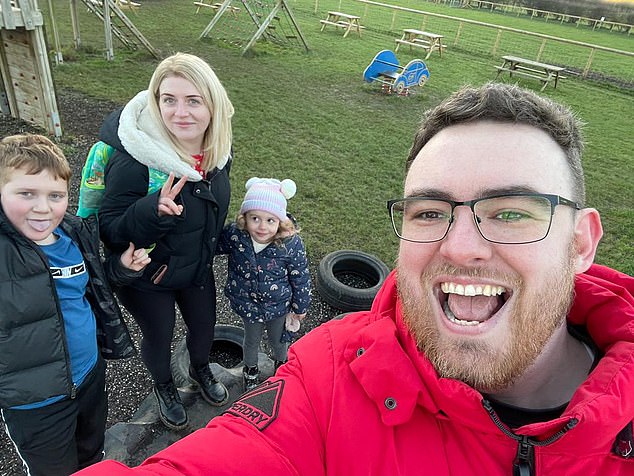 'Rising rates could mean we will never be able to afford our own home': Rachel Bennett, 31, with husband Jack (right) and children Noah, 10, and Lacey, four.