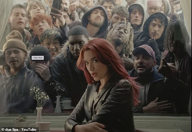 Mirroring the video's lyrics, 'it made me feel dizzy', Dua was seen surrounded by dozens of people in the video.