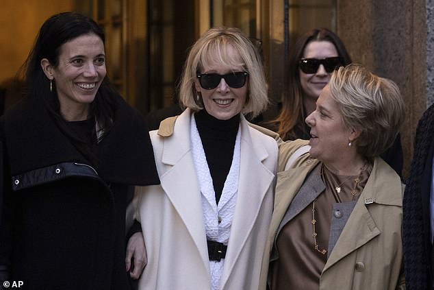 E. Jean Carroll leaves federal court on Friday, January 26, 2024 in New York. The federal judge who presided over the jury trial that resulted in an $83 million award for Carrol.