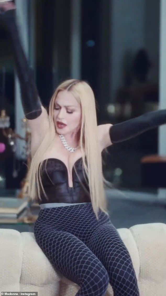 Madonna sings her verse from a city penthouse in a variety of black outfits, while Madonna and The Weeknd sing the chorus about an artist who will seemingly do anything to be popular.