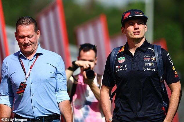 Verstappen (pictured with his father Jos) insisted his relationship with Horner is 