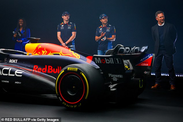 Horner (right) spoke at the launch of Red Bull's new car for the upcoming 2024 season.
