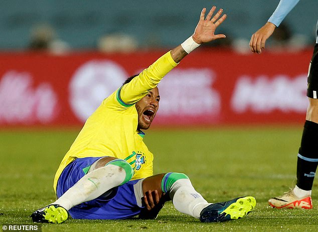 Neymar tore his ACL while playing for Brazil against Uruguay in October.