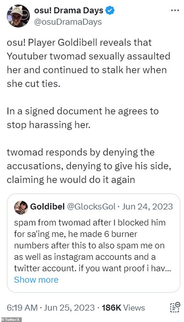 In 2023, X user @Goldibell accused Sedik of sexually assaulting her and posted a series of unanswered text messages from him. Sedik denied the allegations.