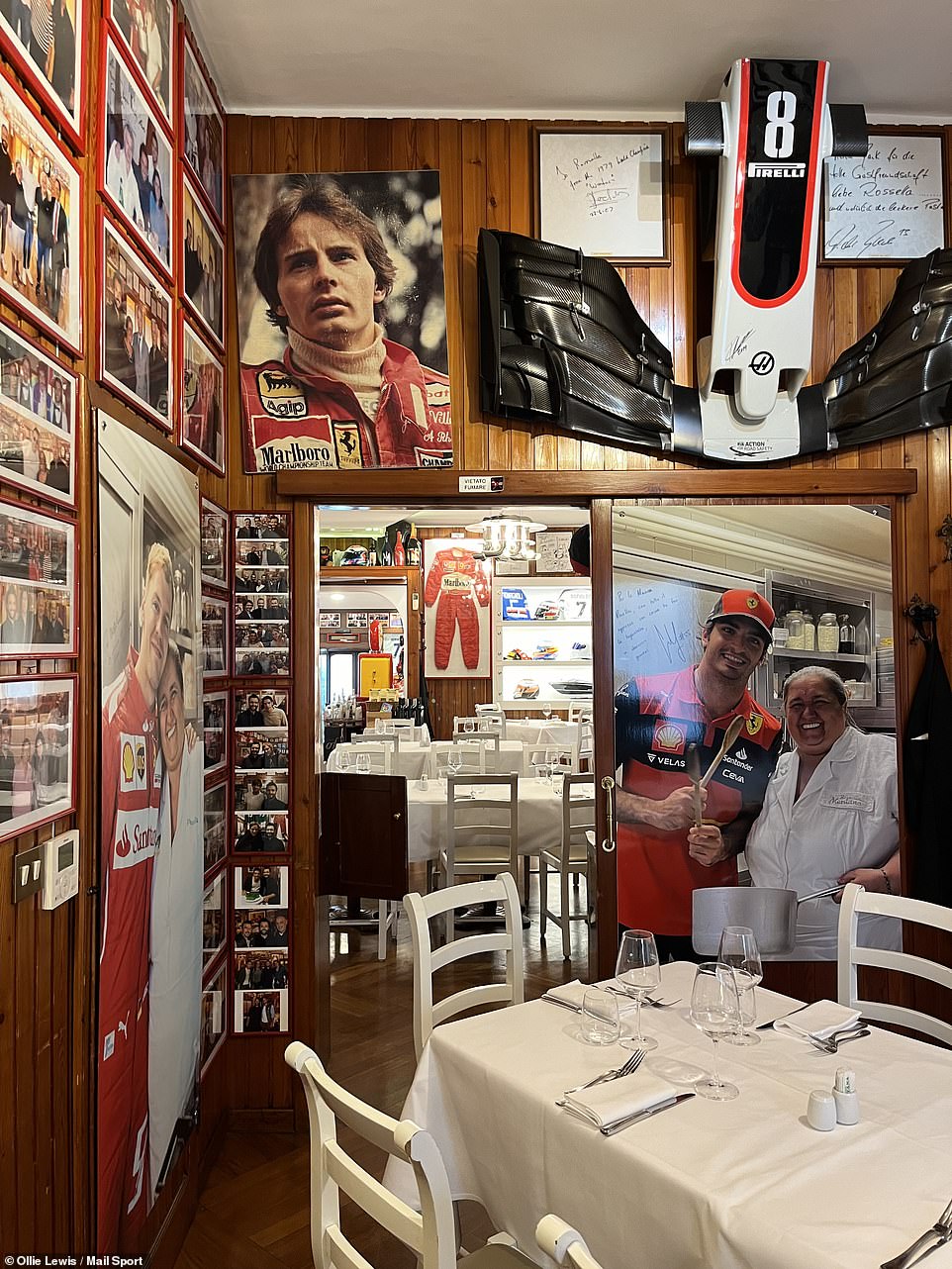 But Ferrari holds the deepest affection in Rossella's heart.  The walls of the restaurant are covered with memories.