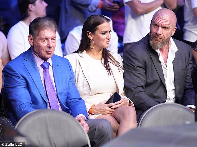 McMahon and his father Vince (left) previously stepped down from their executive roles within WWE.