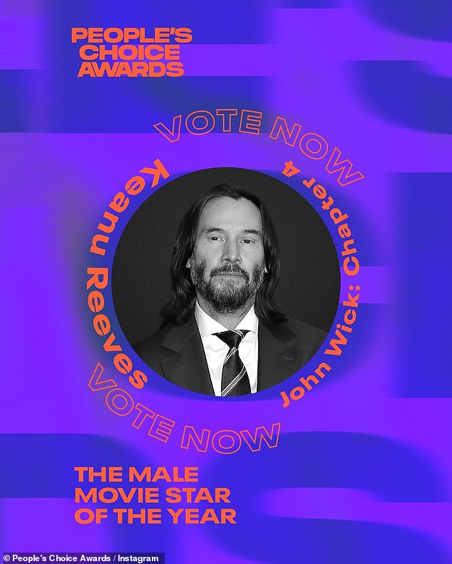 Keanu will next compete for two trophies: male movie star of the year and action movie star of the year, at the 49th People's Choice Awards, which air this Sunday on NBC.