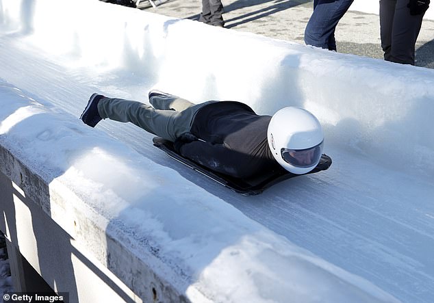 Prince Harry proved himself to be quite the thrill seeker yesterday when he attempted to race around a skeleton bobsled track, achieving an impressive top speed of 61 miles per hour.