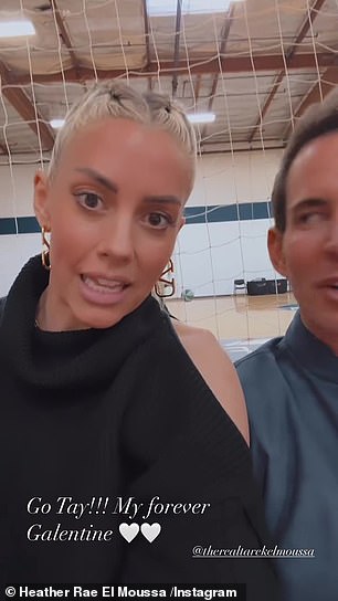 She shared a video of her and her husband supporting the 13-year-old girl in one of her volleyball games.