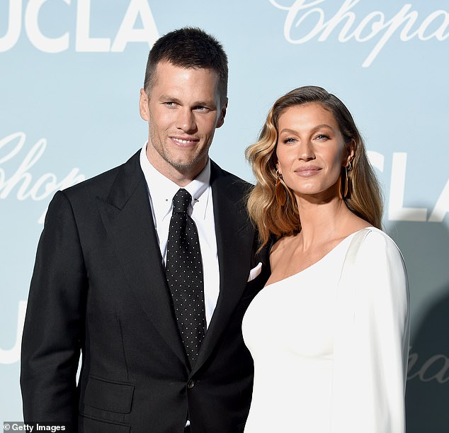 Rumors about the relationship spread shortly after the supermodel and her ex-husband Tom Brady announced their divorce in October 2022 (pictured together in 2019).