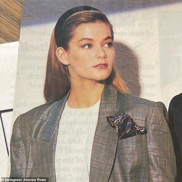Jessica is pictured in her youth modeling for retailer David Jones.