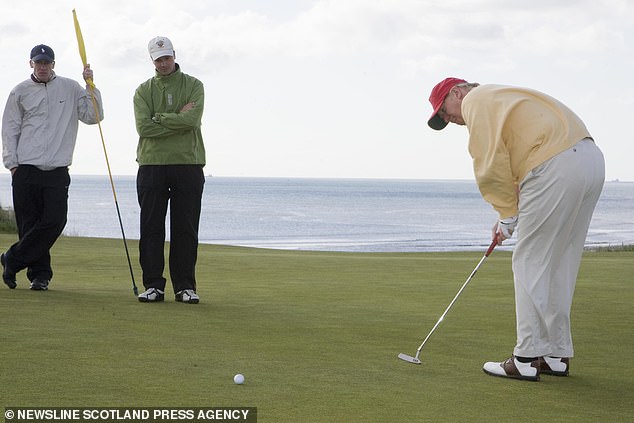 Trump has been photographed at his golf courses for several years from various angles.
