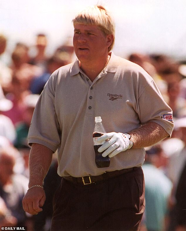 Daly is pictured with a Diet Coke in hand during practice for the 1999 US Open.