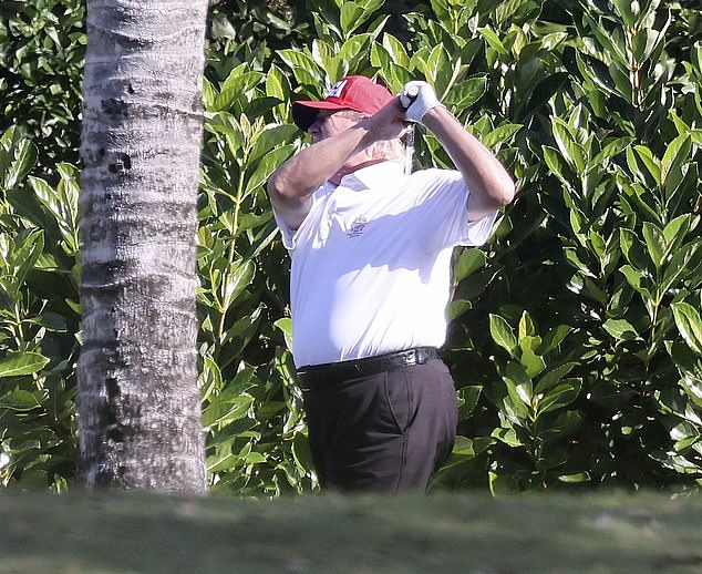 Trump is seen at Trump International Golf Course West Palm Beach Florida in 2022