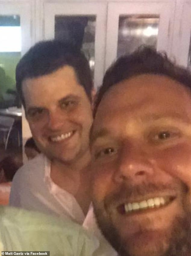 The shocking revelation follows Gaetz's spokesperson ((left) denying the congressman's knowledge of the woman when ABC News reported text messages showing that Gaetz had arranged a trip with her and that his partner Joel Greenberg (right) was paying for it. sex.