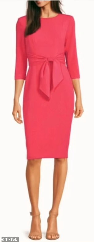 Many social media users claimed that the dress Fani was wearing was the Adrianna Papell 3/4 Sleeve Bow Crepe Knit Sheath Dress (pictured).