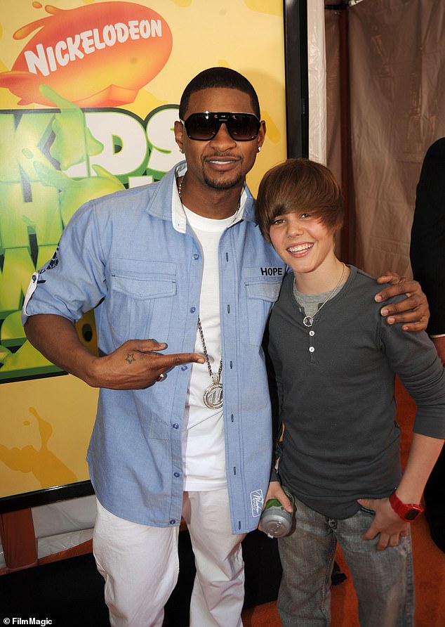 Previously, Usher signed 13-year-old Bieber to his record label 16 years ago; seen March 2009
