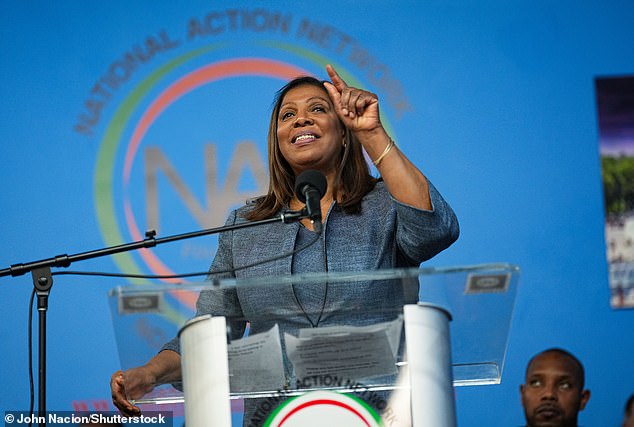 New York Attorney General Letitia James brought the case against Donald Trump; She was seen here last month.