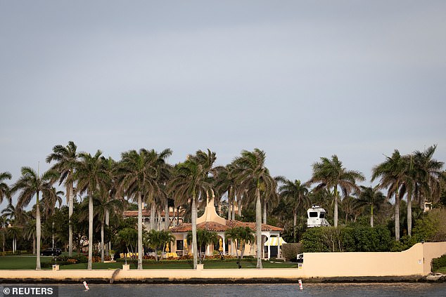 View of former US President Donald Trump's Mar-a-Lago mansion, where he spoke on Friday