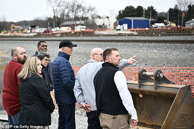President Joe Biden visited East Palestine on Friday afternoon to see for himself the site of last year's derailment that caused toxic chemicals to spill into the Ohio village.