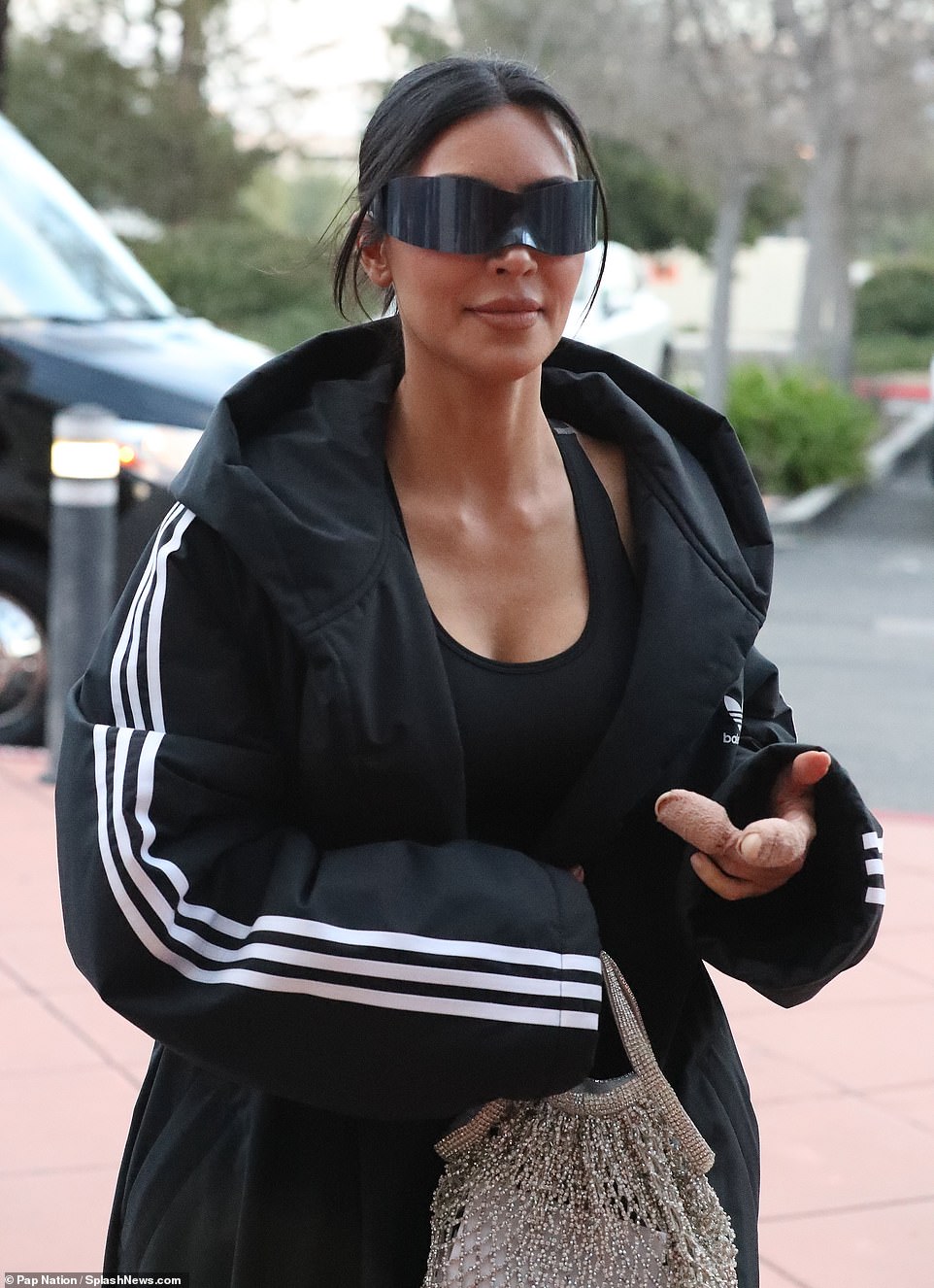 Kim turned heads when she arrived at the Calabasas sports complex.