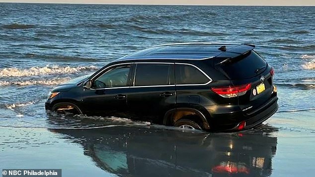 The van became partially submerged while officers picked up DiRienzo-Whitehead, who was found wandering, and detained her.