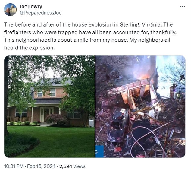 A social media user who lives nearby said all his neighbors heard the explosion.
