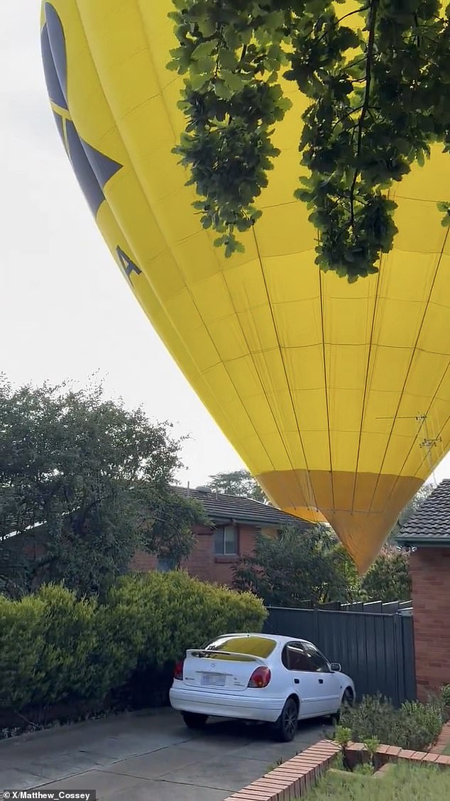 ACT Police said the balloon caused minor damage to three properties when it was forced to land in suburban Canberra.