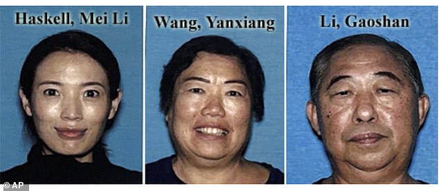 Haskell, 35, is accused of the murder of his wife Mei, as well as his mother Yanking Wang, 64, and his father Gaoshan Li, 72, who remain missing.