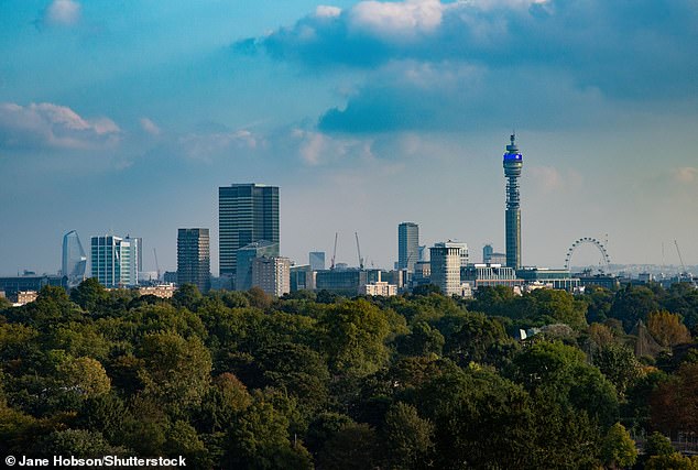 The London hotspot dominates iconic landmarks in the capital's central area, such as the BT Tower and St. Paul's.