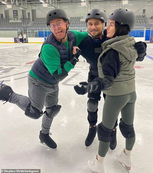 Stephen was one of the show's longest-serving stars, joining when it started in 2013, but left last year to take part in Dancing On Ice (LR: Stephen with fellow DOI stars Ricky Norwood and Amber Davies).