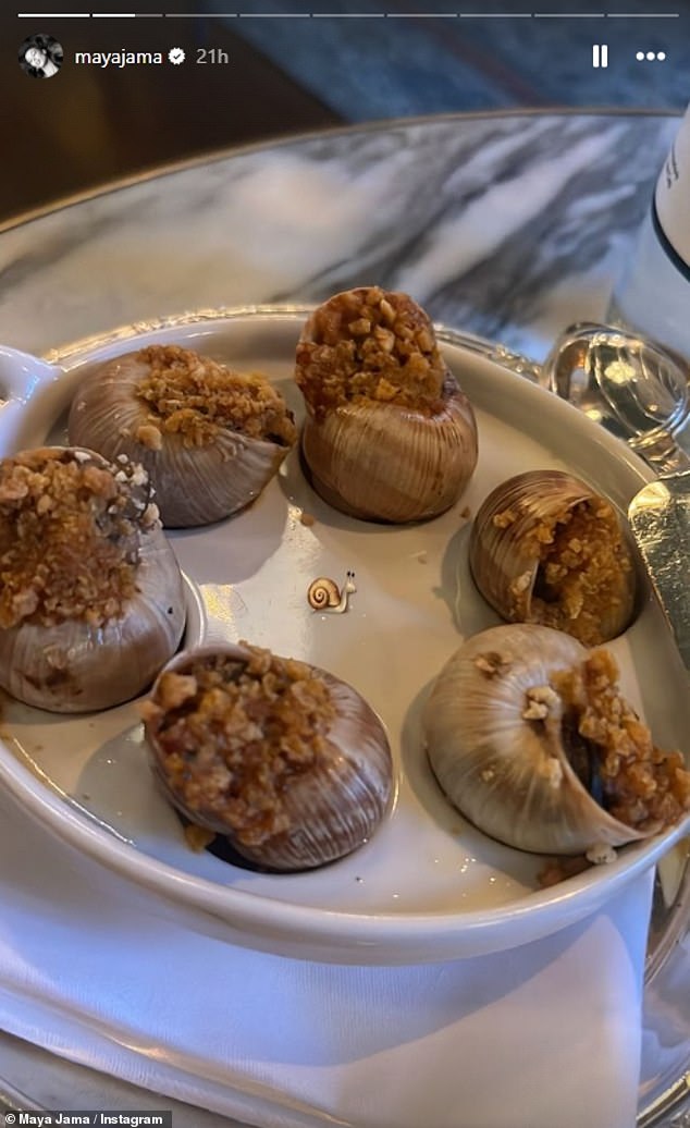 His dinner of seasoned snails caught the attention of his followers during the getaway
